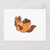 Pferd beim Lachen Postkarte (Vorderseite)