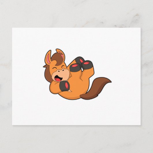 Pferd beim Lachen Postkarte (Vorderseite)