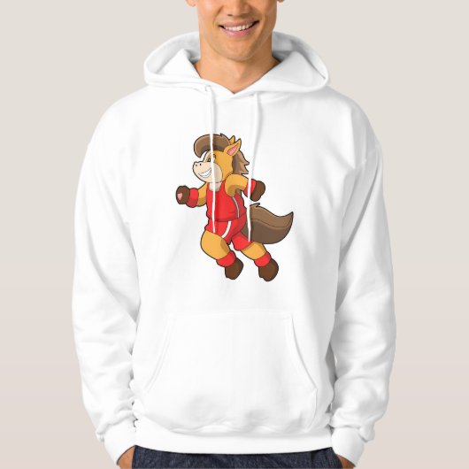 Pferd beim Laufen Hoodie (Vorderseite)