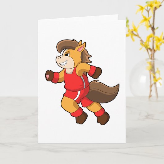 Pferd beim Laufen Karte (Gelbe Blume)