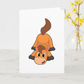 Pferd beim Spielen Karte (Gelbe Blume)