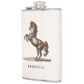 Pferd Benutzerdefinierter Name Reitstil Elegant Flachmann (Links)