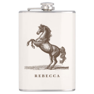 Pferd Benutzerdefinierter Name Reitstil Elegant Flachmann