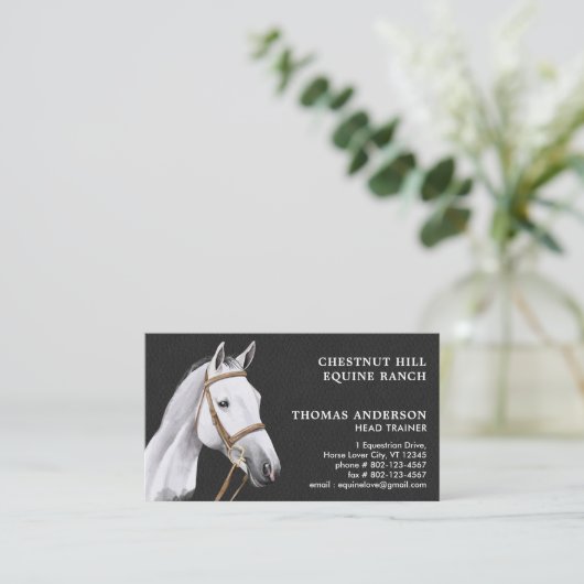 Pferd Berufliche Personalisierte Pferde Visitenkarte (Stehend Vorderseite)