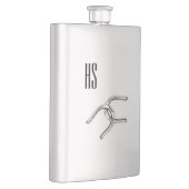 Pferd beschuht Monogramm Flachmann (Rechts)