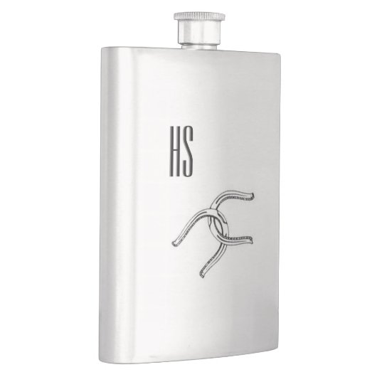 Pferd beschuht Monogramm Flachmann (Rechts)