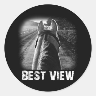 Pferd beste Aussicht von Pferdebackideen Geschenk  Runder Aufkleber