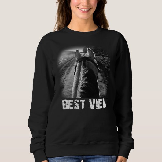 Pferd beste Aussicht von Pferdebackideen Geschenk Sweatshirt (Vorderseite)
