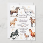 Pferd Birthday Einladung Pferd Party Sattel (Vorderseite)