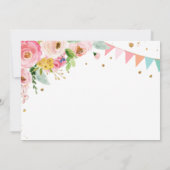 Pferd Birthday Invite Girl Cowgirl Pink Floral Einladung (Rückseite)