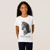 PFERD: BLEISTIFT: HORSE-CRAZY: MÄDCHEN T-Shirt (Vorne ganz)