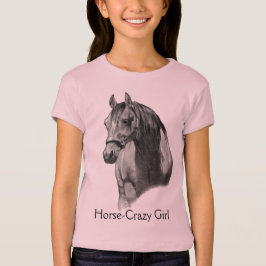 PFERD: BLEISTIFT: HORSE-CRAZY: MÄDCHEN T-Shirt