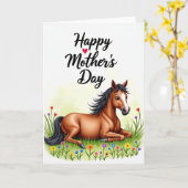 Pferd-Blumen-Muttertagskarte Karte (Gelbe Blume)