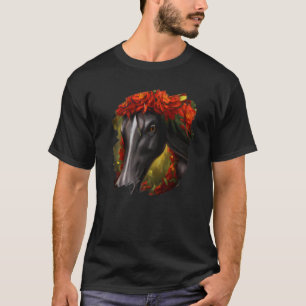 Pferd Blumen Süße Kunst Malerei Blumen Pferd Rücke T-Shirt