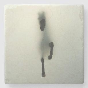 Pferd bricht durch Nebel Leinwanddruck Acryl Pr Steinuntersetzer