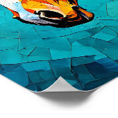 Pferd Buntglas Elegante Farbige Mosaik Kunst Poster (Ecke)