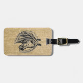 Pferd Cameo auf Burlap Gepäckanhänger (Vorderseite horizontal)