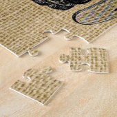 Pferd Cameo auf Burlap Puzzle (Seite)