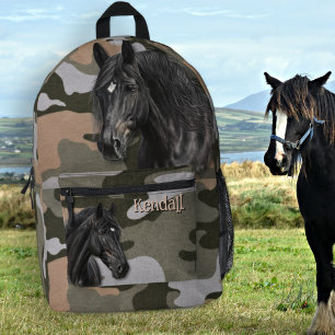 Pferd Camouflage-Teenager-Mädchen-Name-Rucksack Bedruckter Rucksack