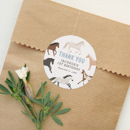 Pferd Cowboy Reitschiff Geburtstag Runder Aufkleber