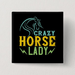 Pferd - Crazy Horse Lady Button