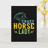 Pferd - Crazy Horse Lady Karte (Gelbe Blume)