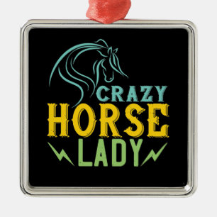 Pferd - Crazy Horse Lady Ornament Aus Metall