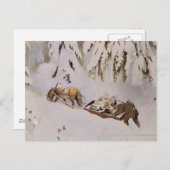 Pferd, das durch den Wald geschleudert wird Postkarte (Vorne/Hinten)