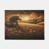 Pferd, das durch Felder läuft Fußmatte (Vorderseite)