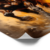 Pferd, das durch Feuer läuft Poster (Ecke)