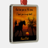 Pferd, das frei am Sonnenuntergang läuft Silbernes Ornament (Rechts)