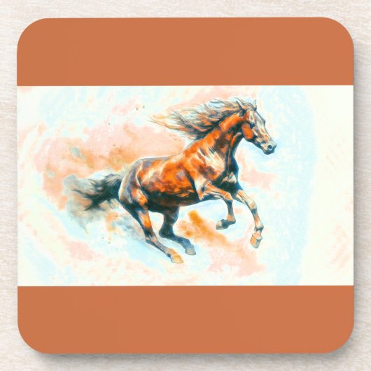 Pferd, das frei läuft getränkeuntersetzer (Vorderseite)