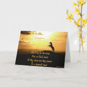 Pferd, das in der Sonnenuntergang-Silhouette Karte (Gelbe Blume)