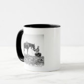 Pferd, das von einem Cowboyhut isst Tasse (Vorderseite Links)