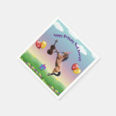 Pferd, das zum Geburtstag Geige spielt Serviette (Ecke)