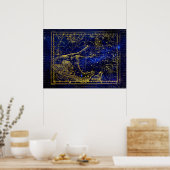 Pferd-Delphin-Sternbild-Poster Poster (Küche)