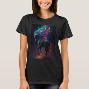 Pferd der nigh-reitenden Mädchen T-Shirt