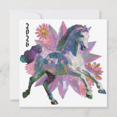 Pferd des Jahres himmlische Kristall Feiertagskarte (Vorderseite)