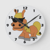 Pferd Design Runde Wanduhr (Vorderseite)