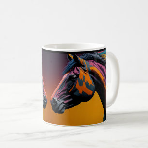 Pferd Design, Rustikale Bauernhoftier-Kunstbecher Kaffeetasse