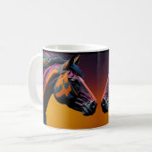 Pferd Design, Rustikale Bauernhoftier-Kunstbecher Kaffeetasse (Vorderseite Links)