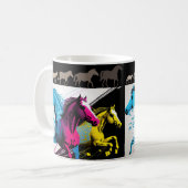 Pferd Design, Rustikale Bauernhoftier-Kunstbecher Kaffeetasse (Vorderseite Links)