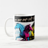 Pferd Design, Rustikale Bauernhoftier-Kunstbecher Kaffeetasse (Links)