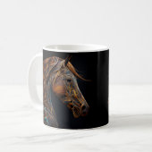 Pferd Design, Rustikale Bauernhoftier-Kunstbecher Kaffeetasse (Vorderseite Links)