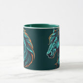 Pferd Design, Rustikale Bauernhoftier-Kunstbecher Tasse (Zentrum)