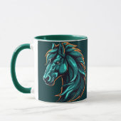 Pferd Design, Rustikale Bauernhoftier-Kunstbecher Tasse (Links)