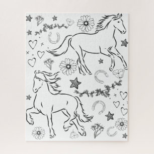 Pferd Doodle - Zum Ausmalen    Puzzle