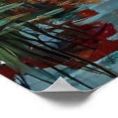 Pferd durch Sonnenuntergang im Herbstwald Poster (Ecke)