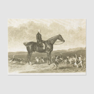 Pferd Ephemera Decoupage Vintage Mann Hunde Jagd Seidenpapier