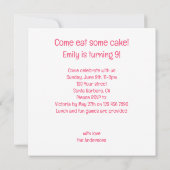 Pferd essen Kuchen Geburtstagseinladung, Pferdefre Einladung (Rückseite)